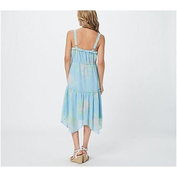 ALL WORTHY HUNTER MCGRADY NEW $73 Floral Chiffon Hem Midi Dress Whisper White 4X - Picture 2 of 3